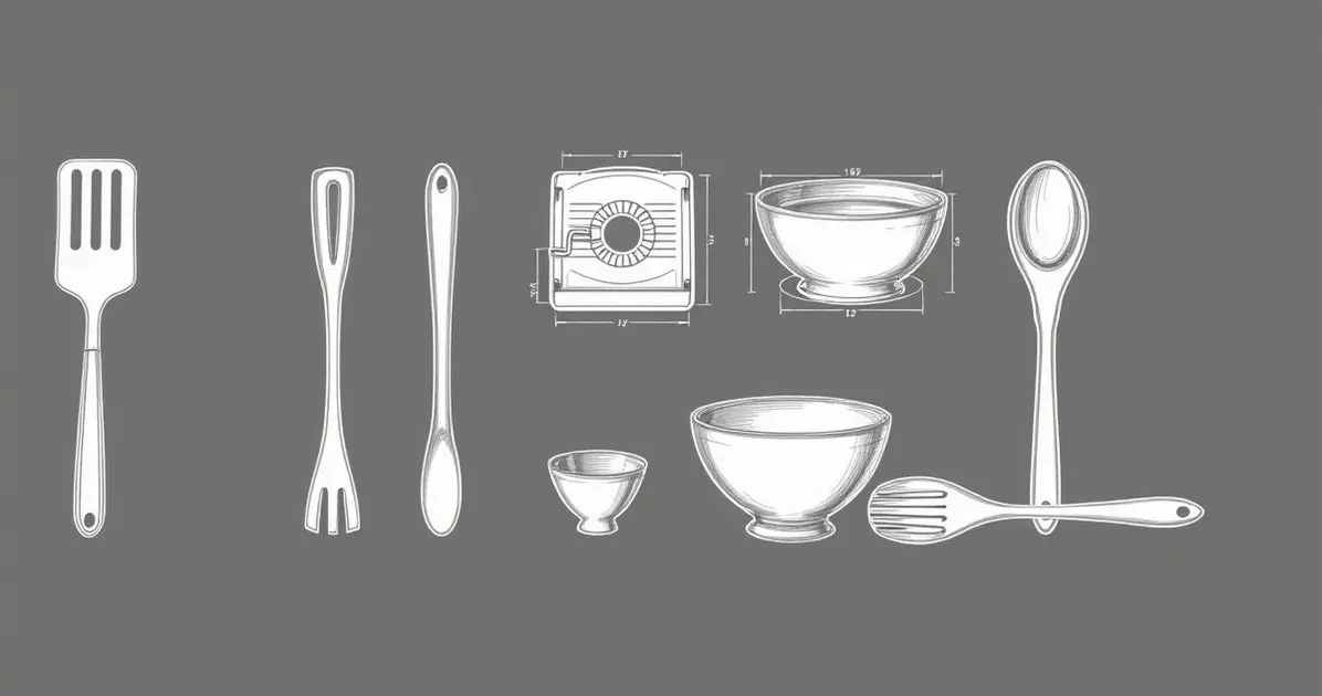 How to draw a cooking tools and equipment