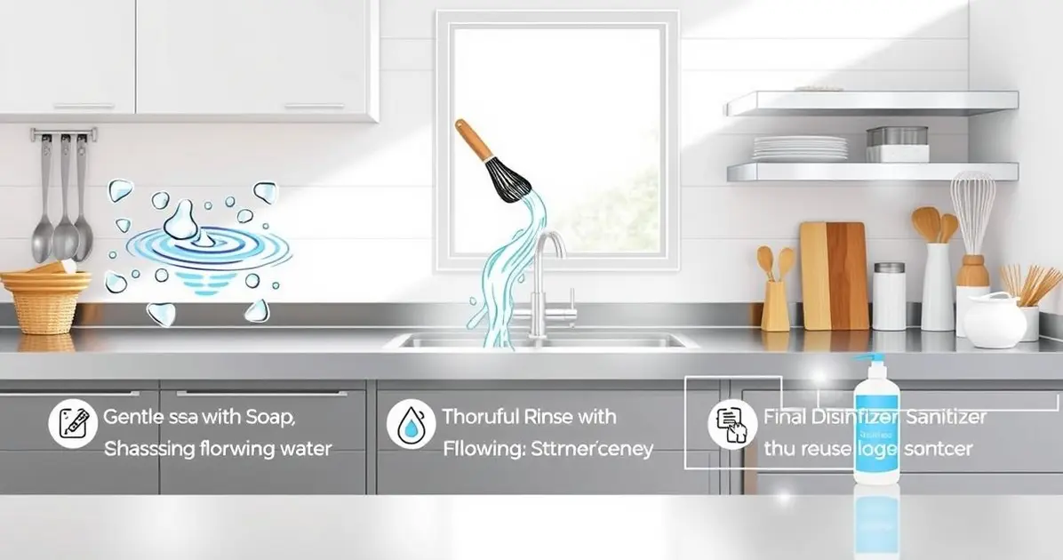 How to sanitize tools and equipment in cooking