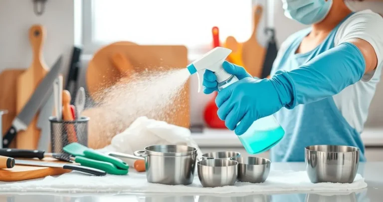 how to sanitize tools and equipment in cooking
