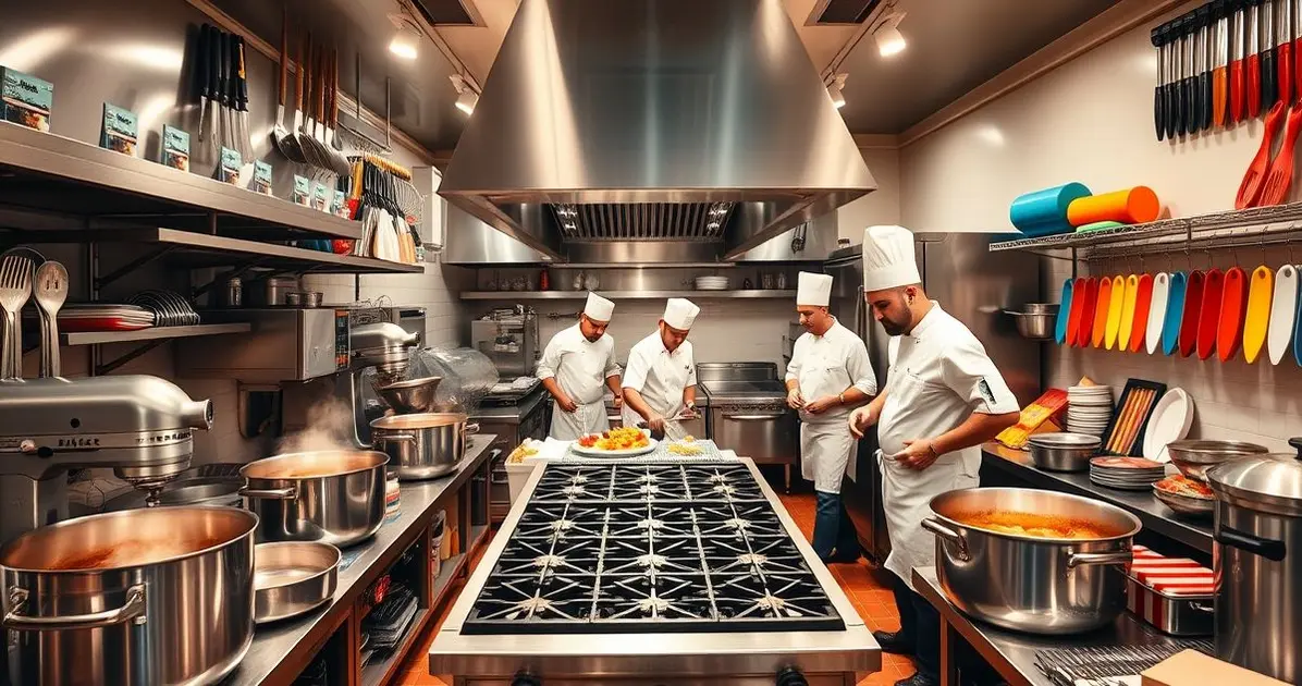 What are the different tools and equipment in commercial cooking