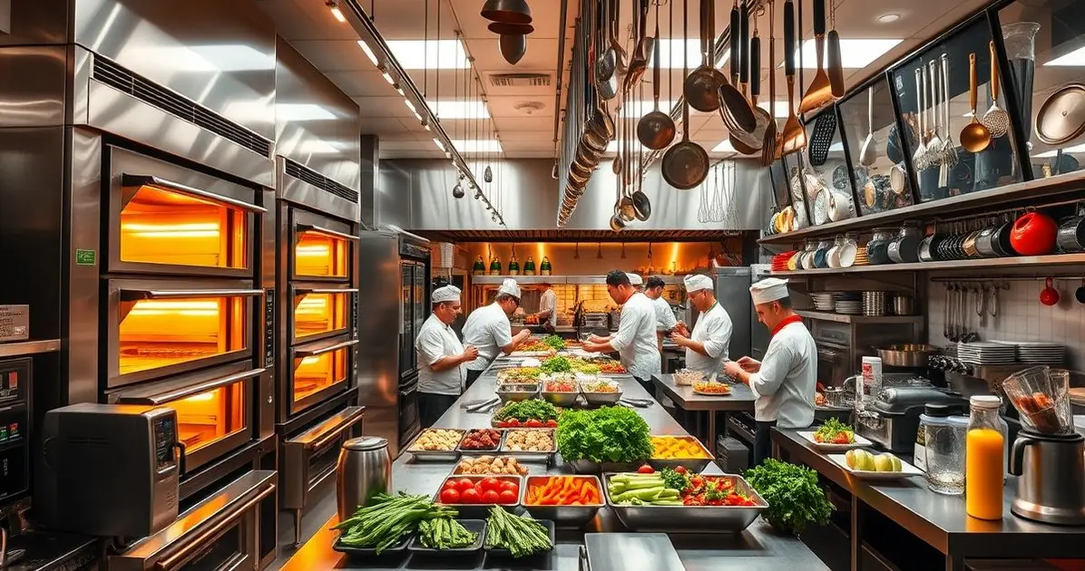 What are the tools and equipment used in commercial cooking