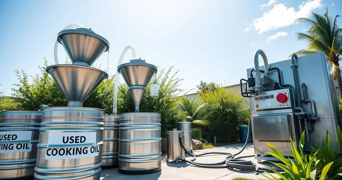 What tools and equipment used in recycling cooking oil oil